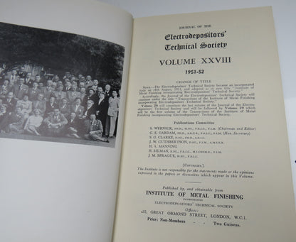 Journal Of The Electrodepositors Technical Society Volume XXVIII 1951-52 book image 4