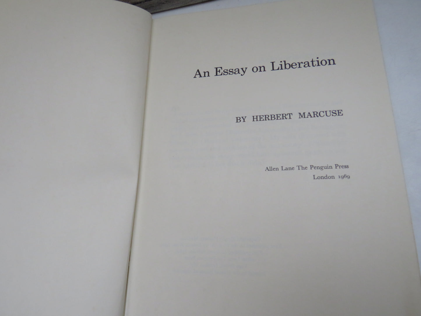 An Essay On Liberation By Herbert Marcuse 1969