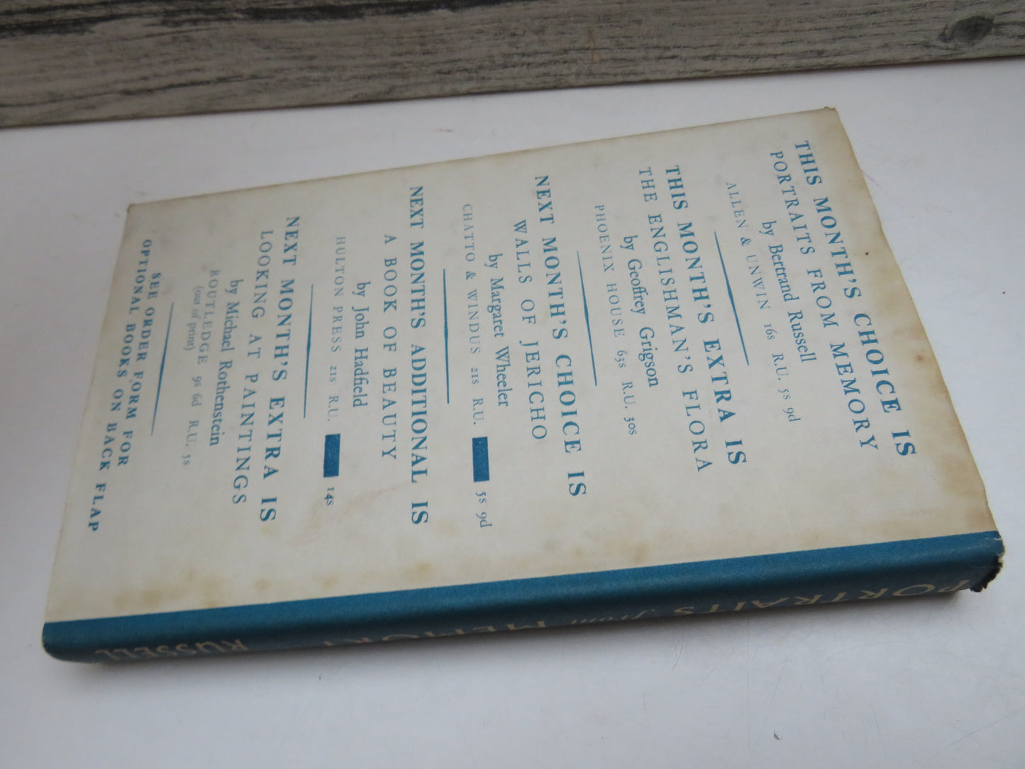 Portraits From Memory and Other Essays By Bertrand Russell 1958