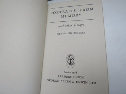 Portraits From Memory and Other Essays By Bertrand Russell 1958