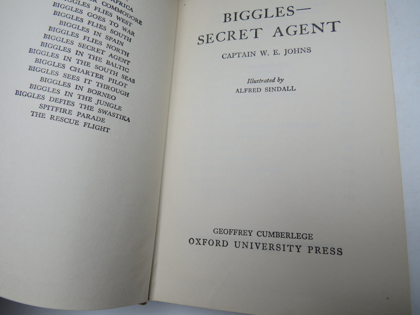 Biggles Secret Agent By Captain W.E. Johns 1950