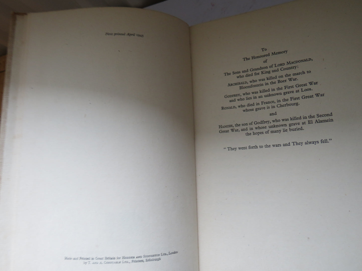 The Former Days By Norman Maclean 1945 1st Edition