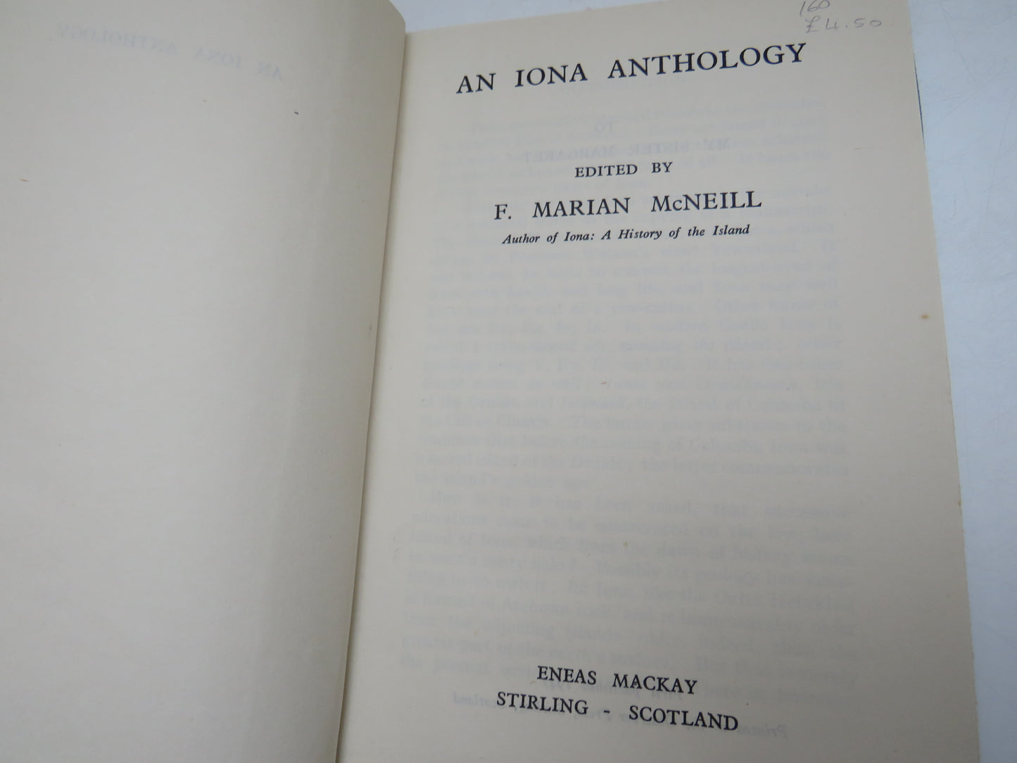 An Iona Anthology Edited By F. Marian McNeill 1947