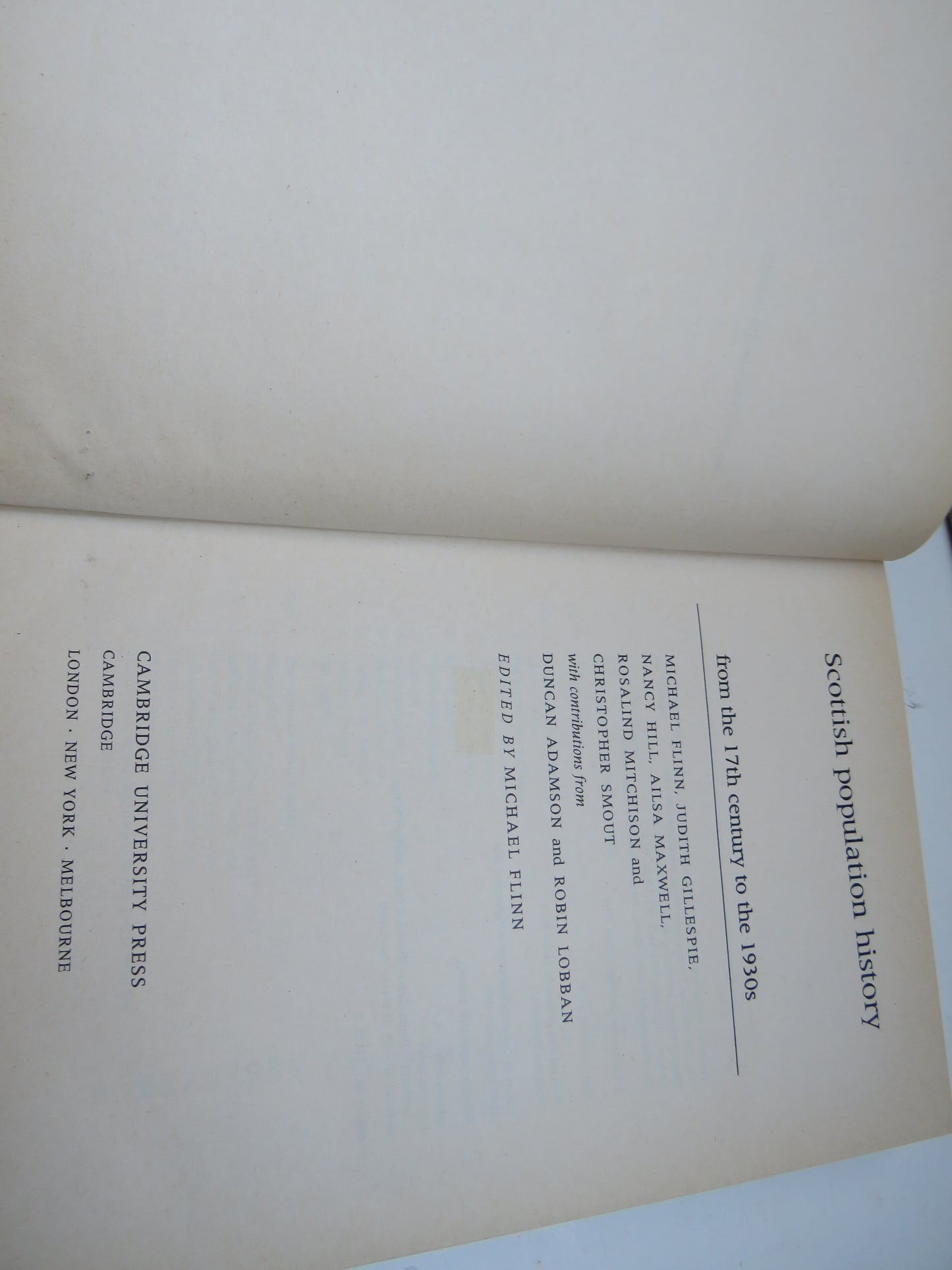 Scottish Population History From The 17thC Century To The 1930s