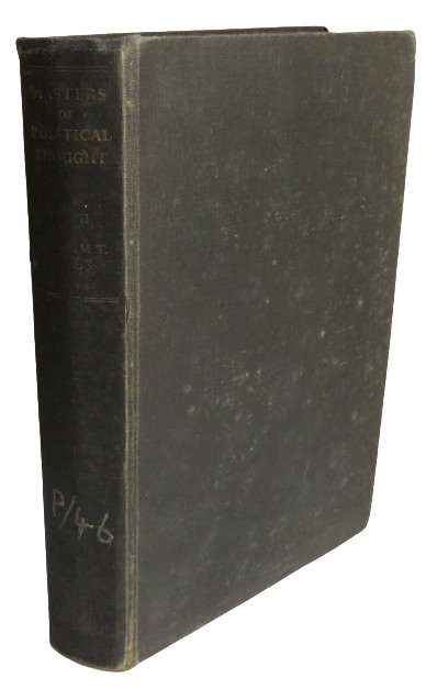 Masters of Political Thought Volume Two Machiavelli to Bentham By W.T. Jones 1960