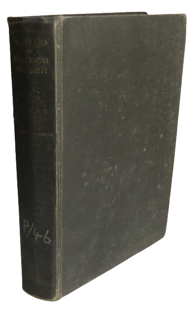 Masters of Political Thought Volume Two Machiavelli to Bentham By W.T. Jones 1960 book front cover