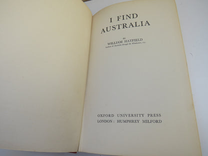 I Find Australia By William Hatfield 1937 book image 4