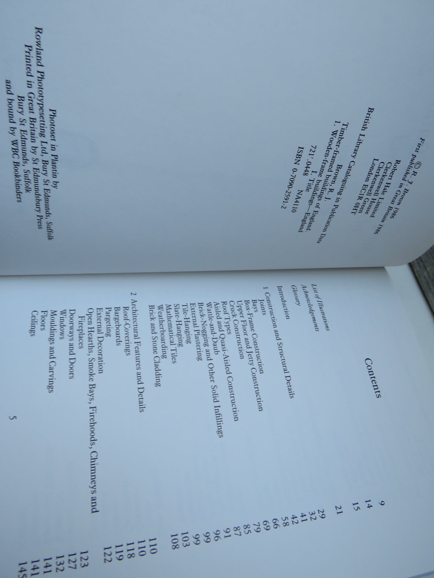 Timber-Framed Buildings of England By R. J. Brown 1986