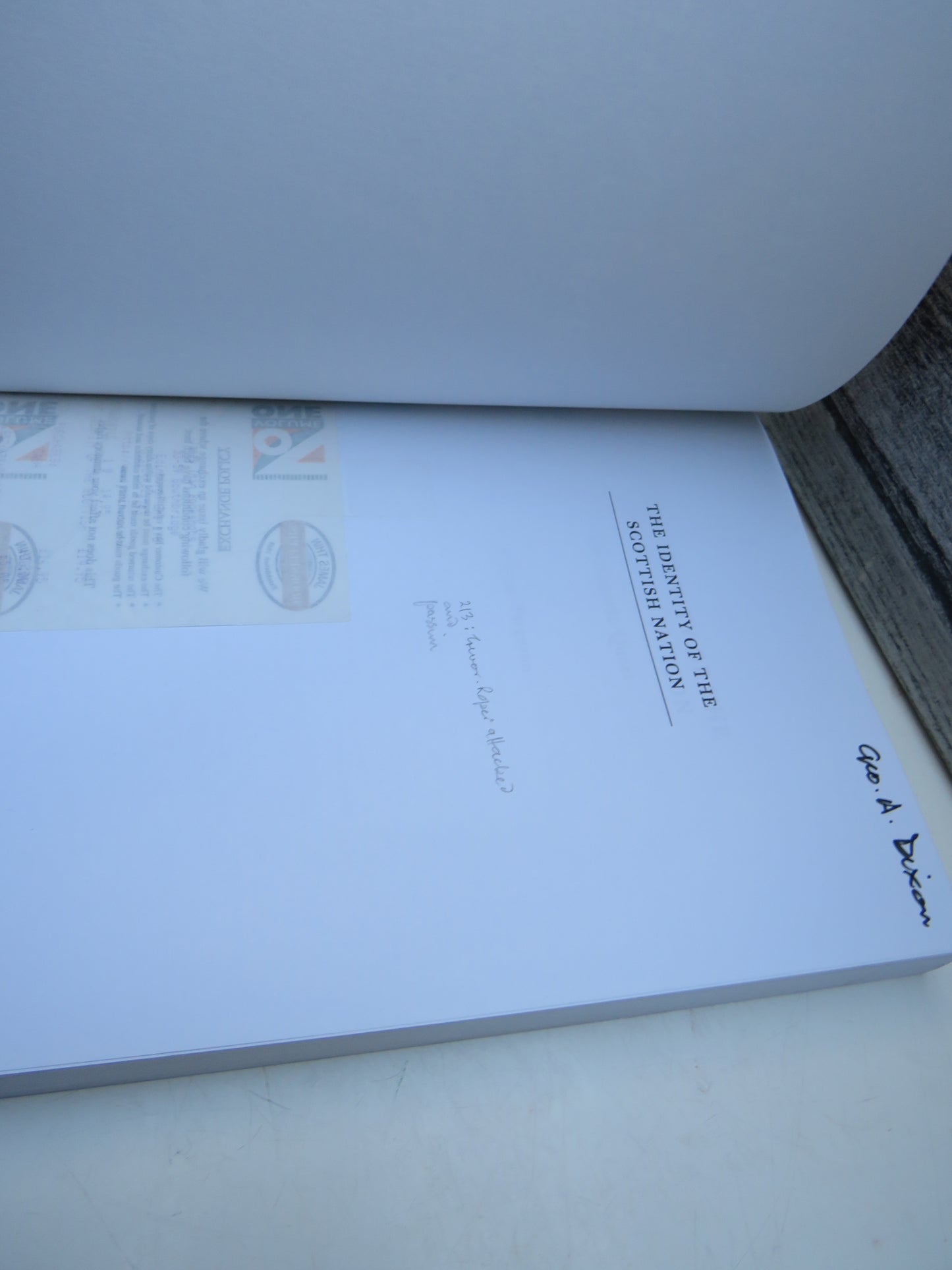 The Identity of The Scottish Nation An Historic Inquest By William Ferguson 1998