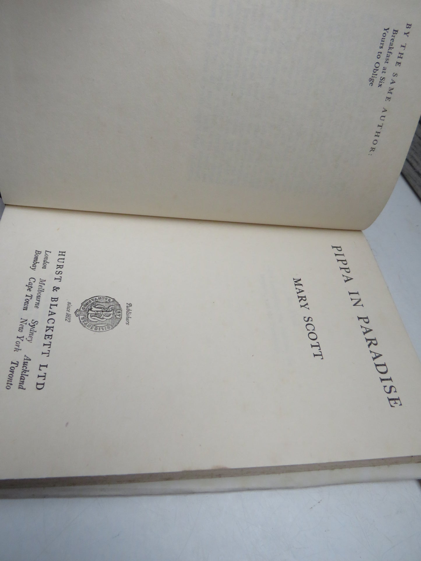 Pippa In Paradise By Mary Scott 1955 1st Edition