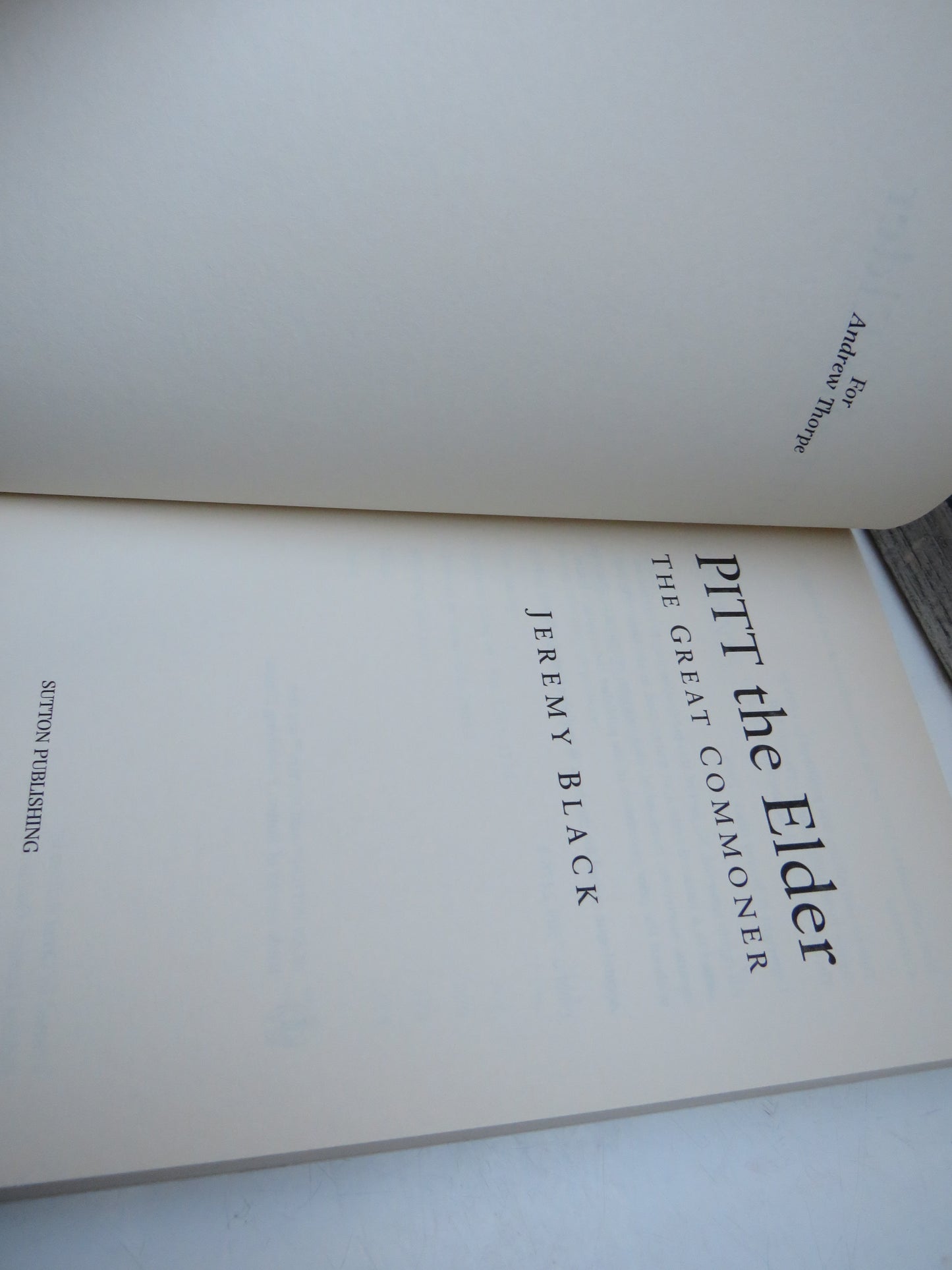 Pitt The Elder The Great Commoner By Jeremy Black 1999