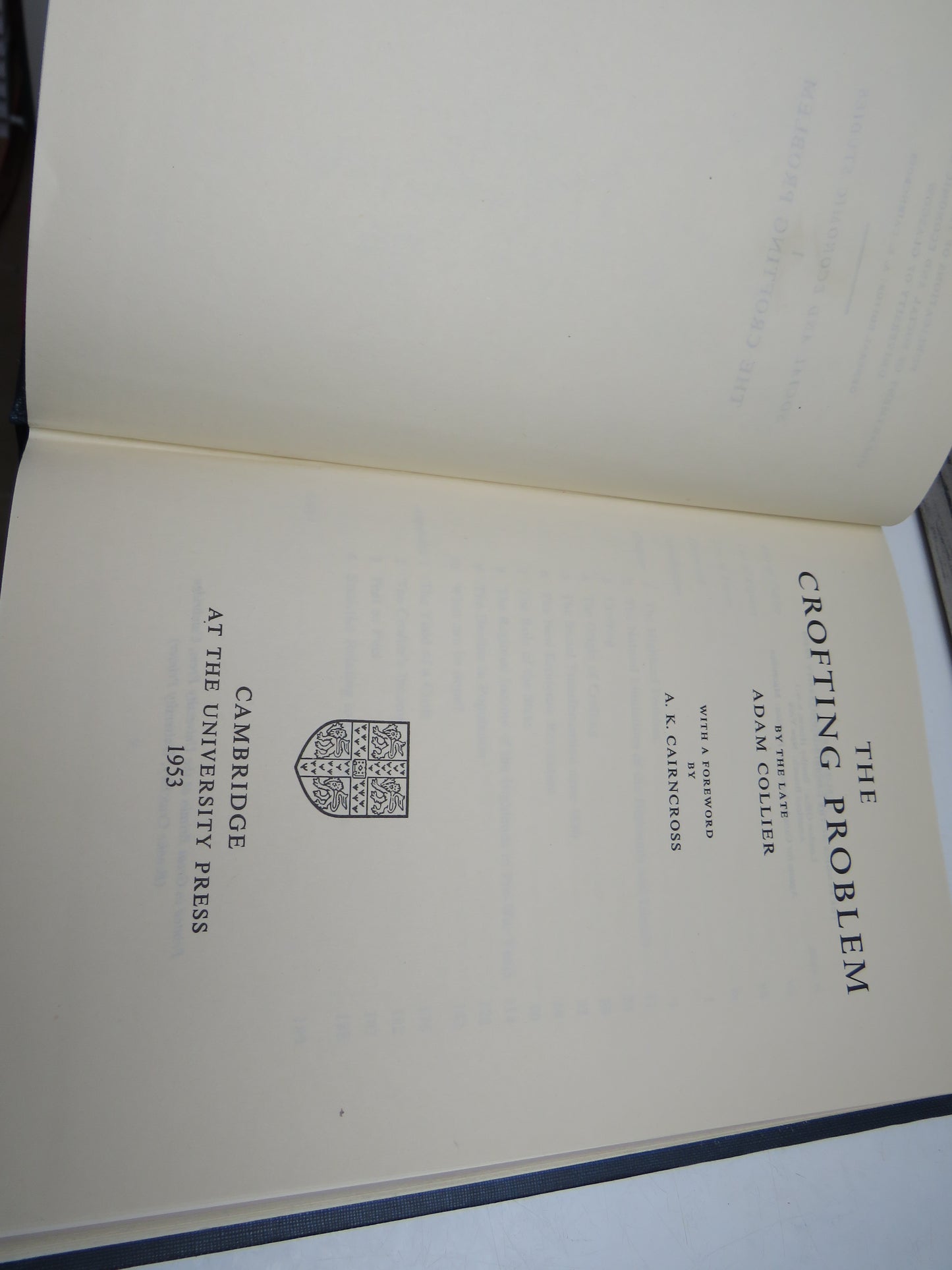 The Crofting Problem By The Late Adam Collier 1953