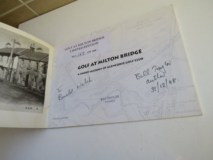 Golf At Milton Bridge A Short History of Glencorse Gold Club Founded 1890 By Bill Taylor Author Sign book image 3