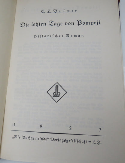 Die Letzten Tage Von Pompeji / The Last Days Of Pompeii By Sir Edward Bulwer Lytton 1927 book image 4