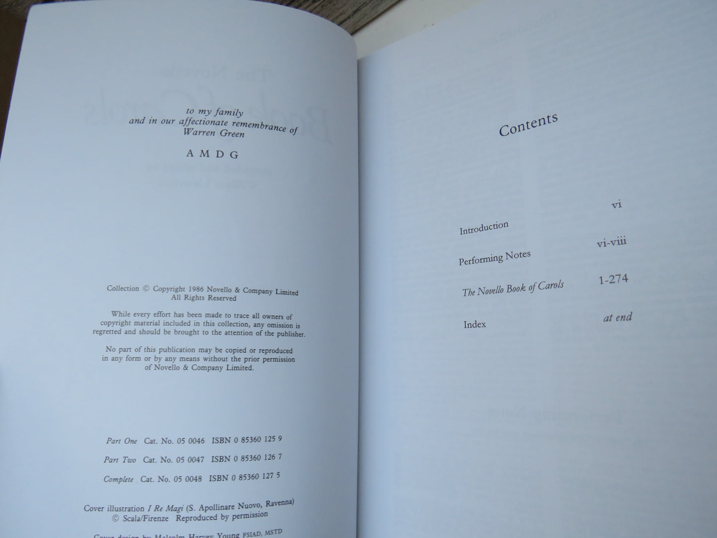 The Novello Book of Carols Compiled and Edited By William Llewellyn 1986