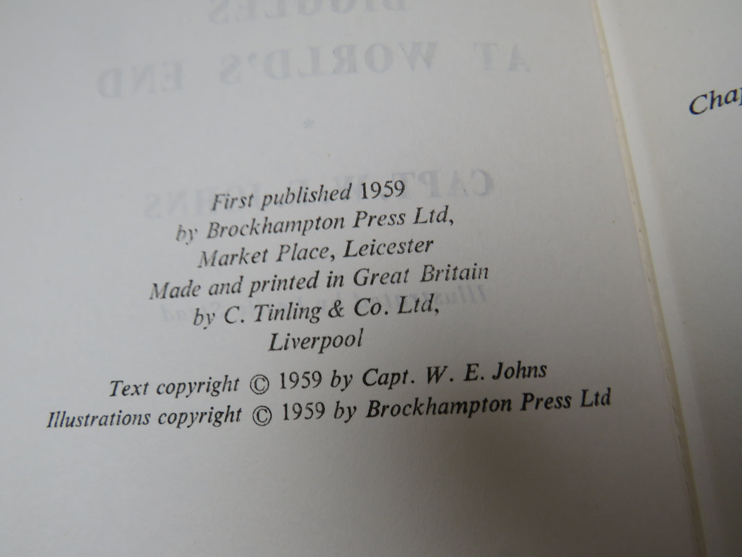 Biggles At World's End By Captain W.E. Johns 1959