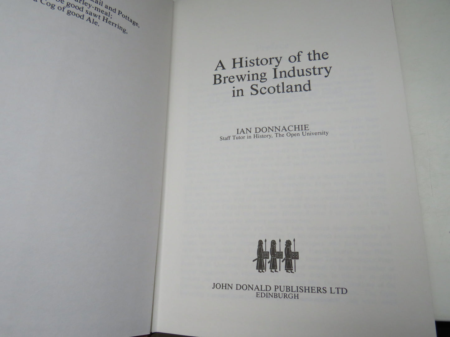 A History of the Brewing Industry in Scotland by Ian Donnachie, 1979, Vintage Scottish Book