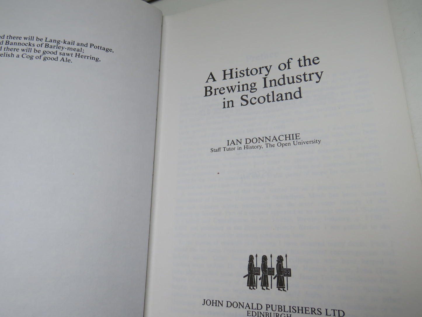 A History of the Brewing Industry in Scotland by Ian Donnachie, 1979