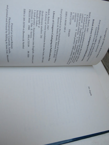 A History of Verse Translation From The Irish 1789-1897 By Robert Welch 1988 book image 4