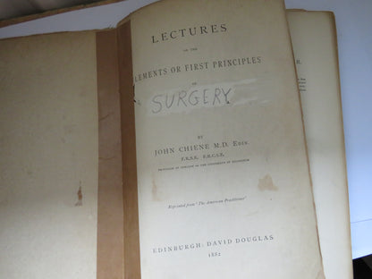 Lectures On The Elements Or First Principles of Surgery By John Chiene 1882 book image 4