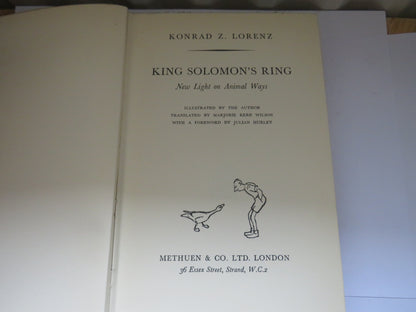 King Solomon's Ring New Light On Animal Ways By Konrad Z. Lorenz 1952 book image 4