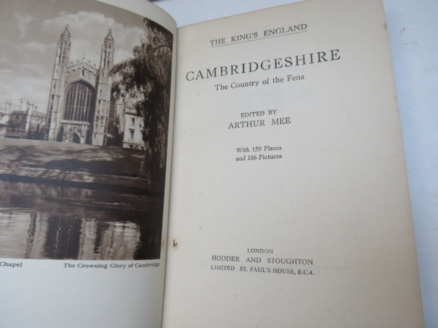 Cambridgeshire The Country of the Fens Edited By Arthur Me 1949 The King's England