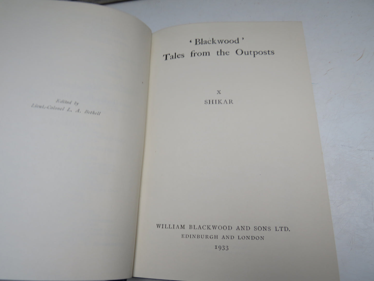 Blackwood Tales From The Outposts X Shikar 1933