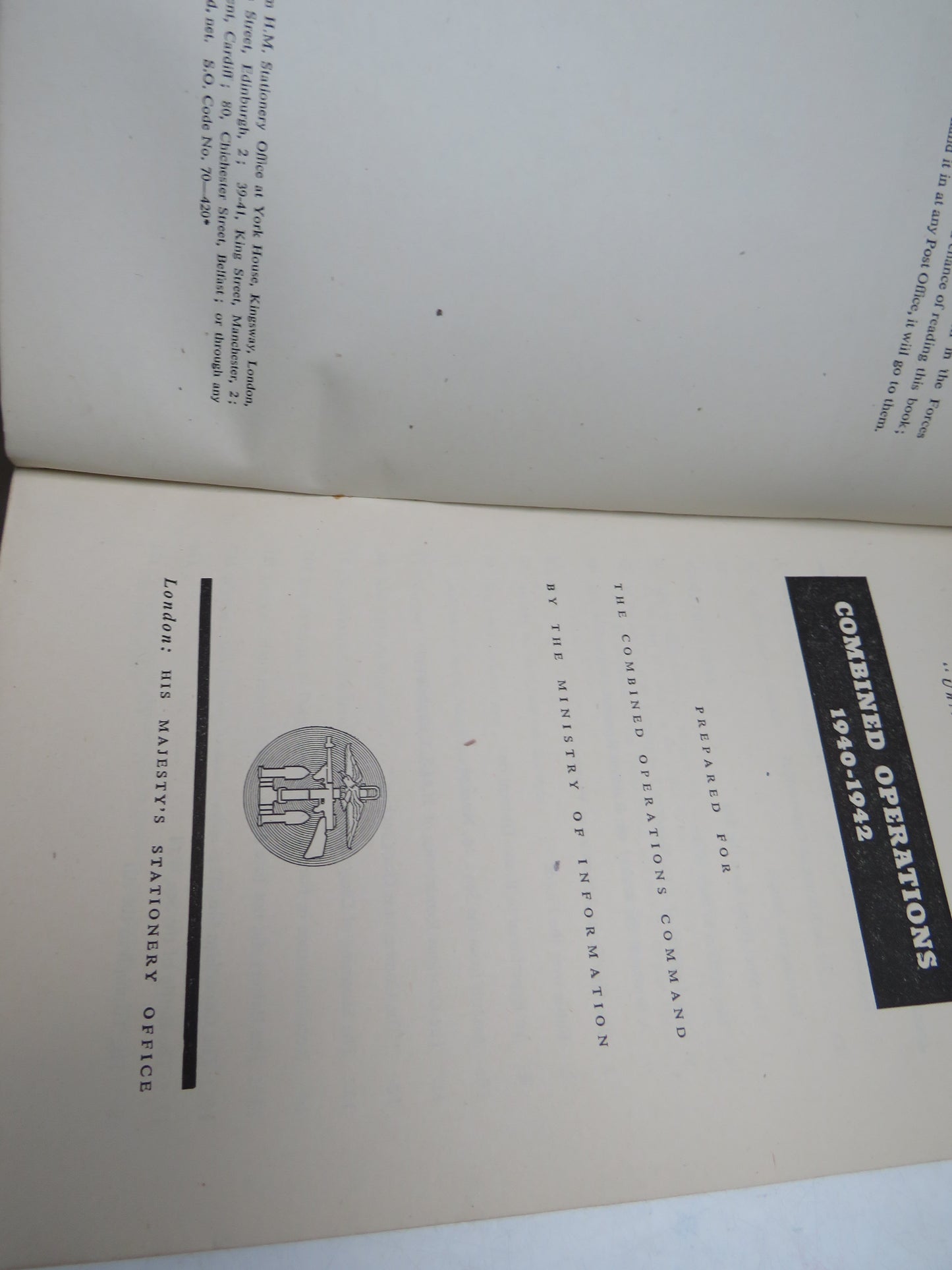 Combined Operations 1940-1942 Prepared For The Command Operations Command By The Ministry of Information 1943