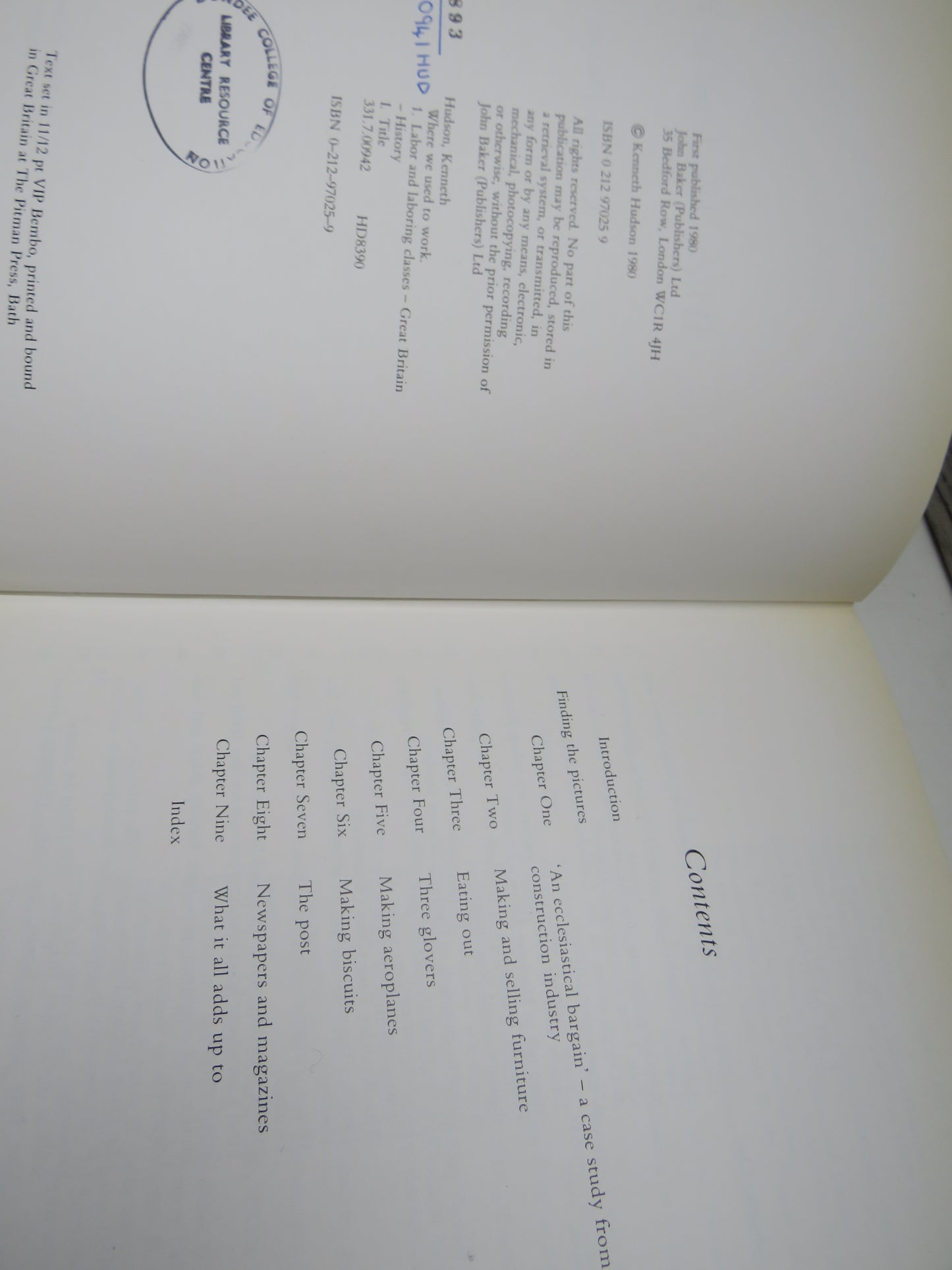 Where We Used To Work By Kenneth Hudson 1980