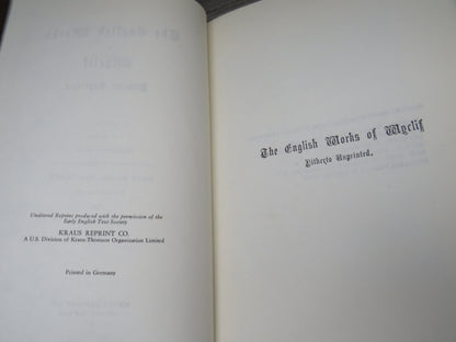 The English Works of Wyclif Hitherto Unprinted Edited By F.D. Matthew 1973 book image 4