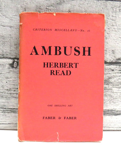 Ambush By Herbert Read 1930 Criterion Miscellany - No. 16 book front cover