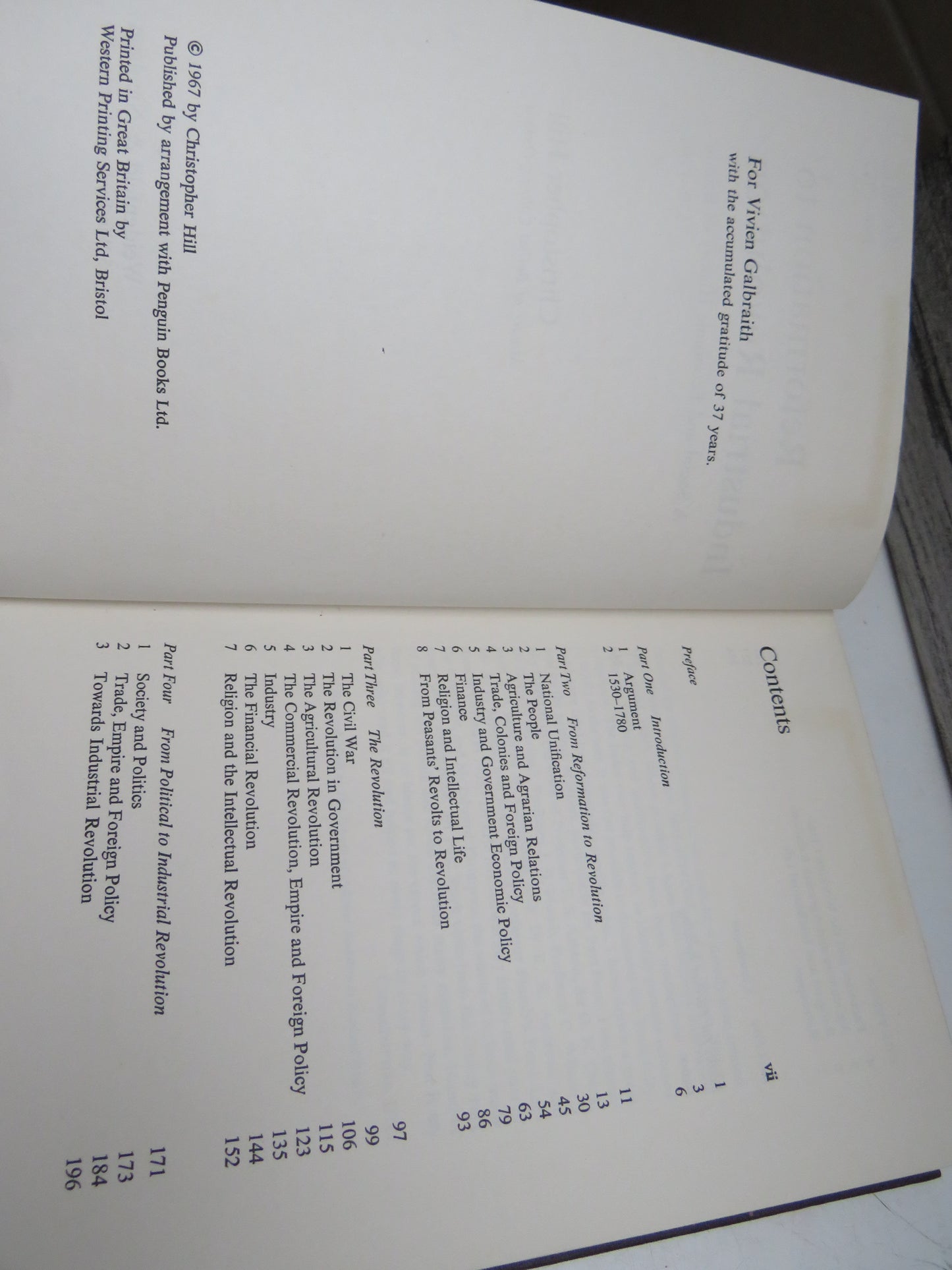 Reformation To Industrial Revolution A Social and Economic History of Britain 1530-1780 By Christopher Hill 1967