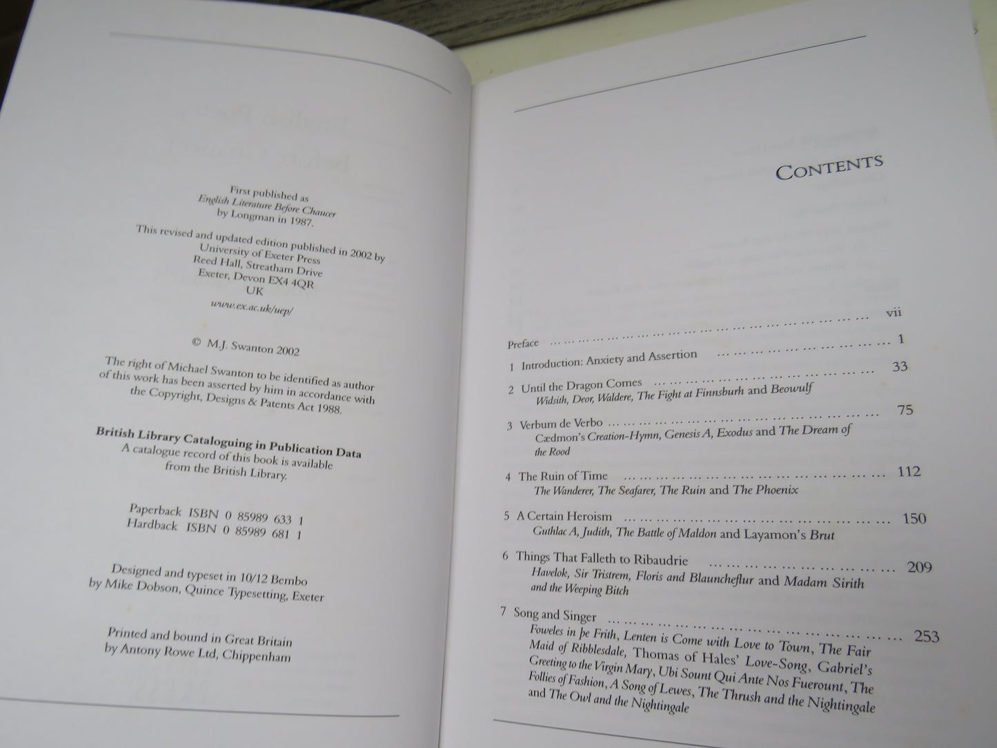 English Poetry Before Chaucer By Michael Swanton 2002