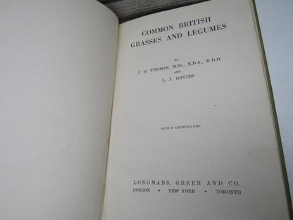 Common British Grasses and Legumes by J. O. Thomas and L. J. Davies, 1946 book image 3
