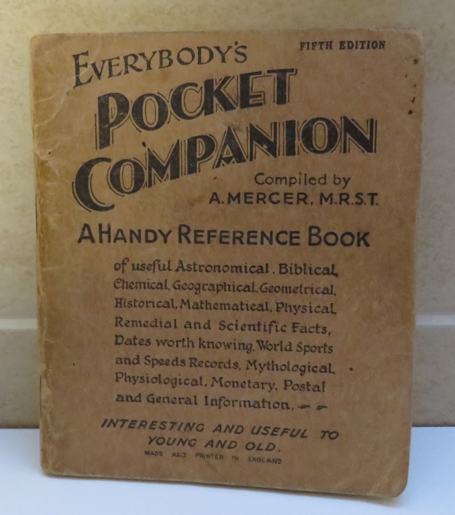 Everybody's Pocket Companion, A Handy Reference Book, compiled by A. Mercer