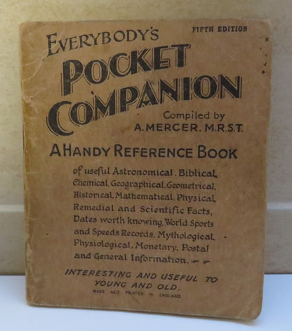 Everybody's Pocket Companion, A Handy Reference Book, compiled by A. Mercer book image 2