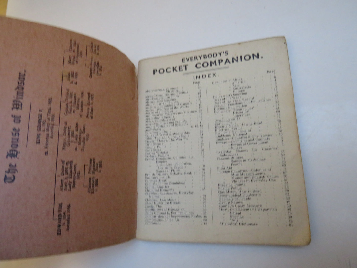Everybody's Pocket Companion, A Handy Reference Book, compiled by A. Mercer