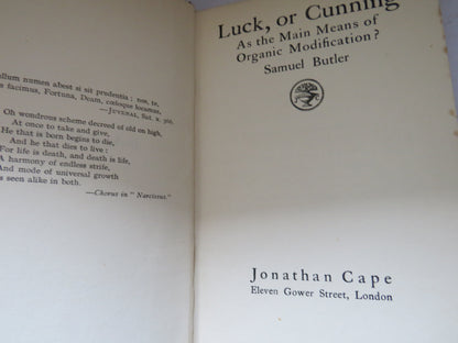 Luck, Or Cunning As The Main Means of Organic Modification? By Samuel Butler 1922 book image 4