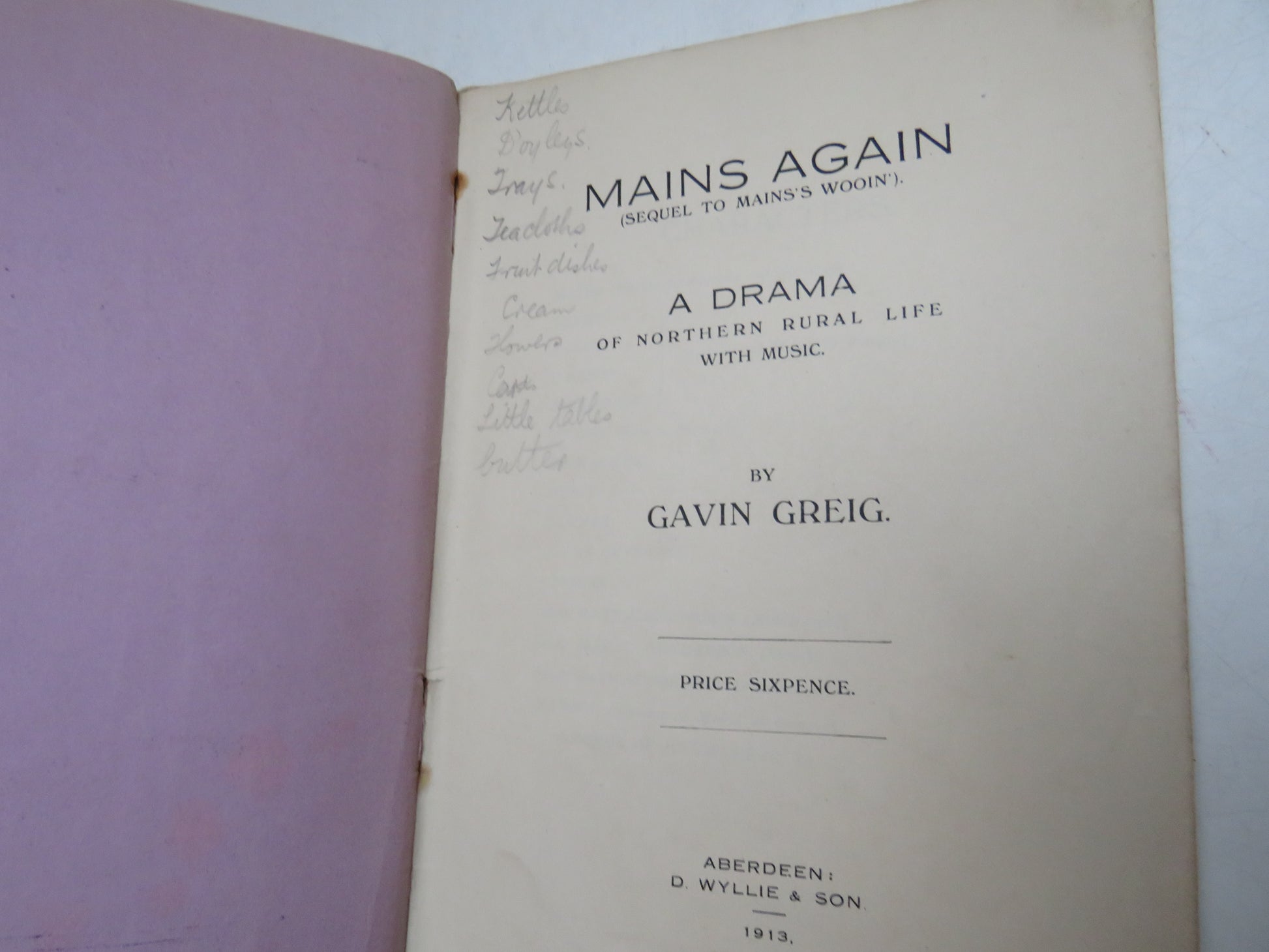 Mains Again A Sequel To 'Mains's Wooin' A Drama of Northern Rural Life With Music By Gavin Greig (Vintage Drama) book 5