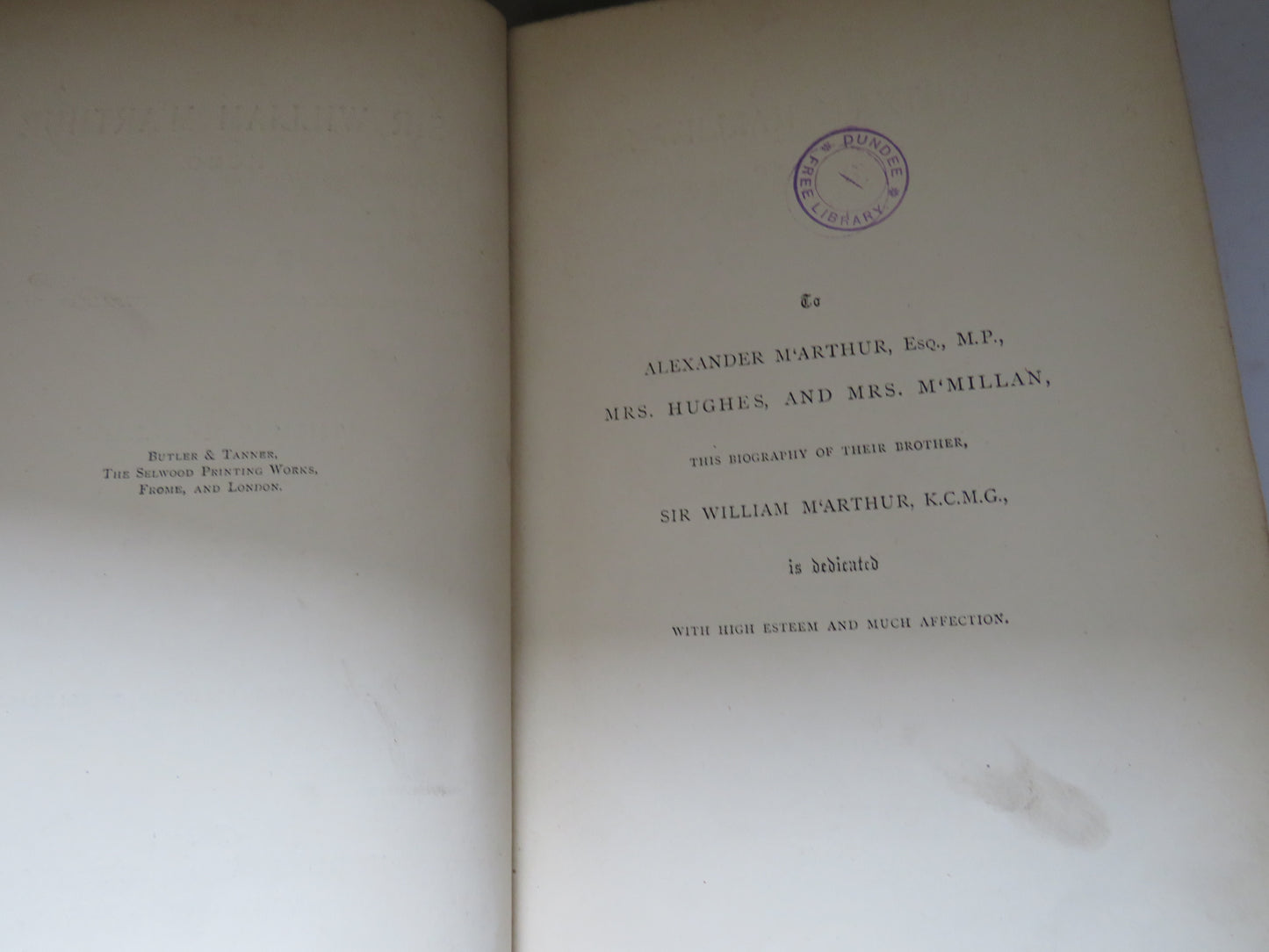 Sir William M'Arthur A Biography Religious, Parliamentary, Municipal, Commercial By Thomas M'Cullagh 1891