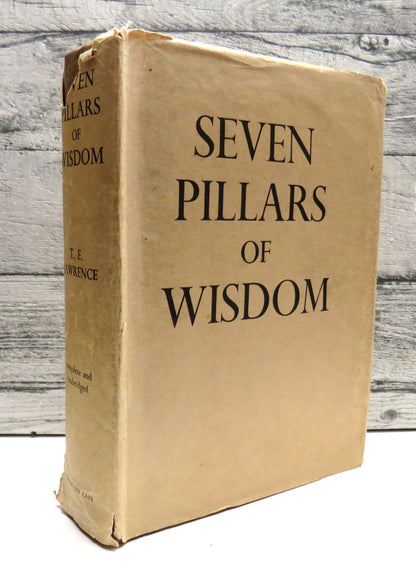 Seven Pillars of Wisdom, A triumph by T. E. Lawrence, 1935 book front cover
