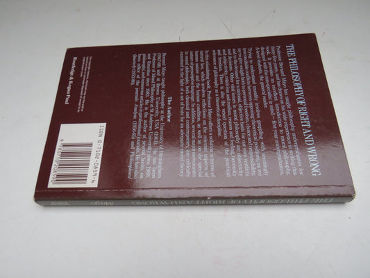 The Philosophy of Right and Wrong An Introduction To Ethical Theory By Bernard Mayo 1986