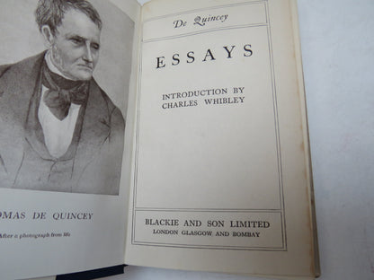 De Quincey Essays Introduction By Charles Whibley (Vintage Literature) book image 3