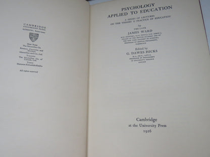 Psychology Applied To Education A Series of Lectures On The Theory & Practice of Education By The La book image 4