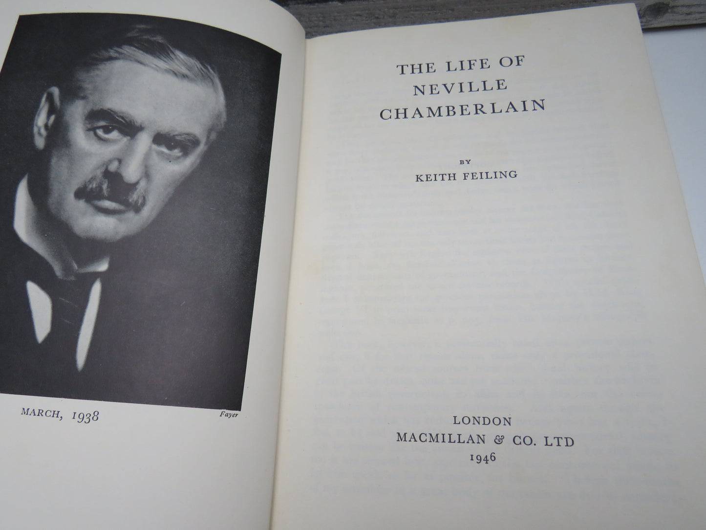 The Life of Neville Chamberlain by Keith Feiling, 1946