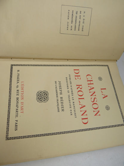 La Chanson De Roland By Joseph Bedier Antique French Book (Antique Literature Book) book image 4