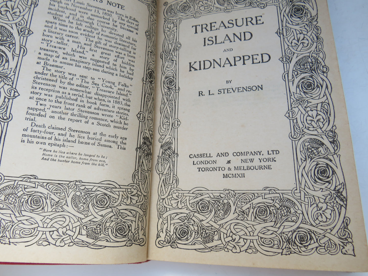 Treasure Island and Kidnapped By Robert Louis Stevenson 1912