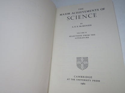 The Major Achievements of Science By A. E. E. McKenzie Volume II 1960 (Vintage Science Book) book image 3