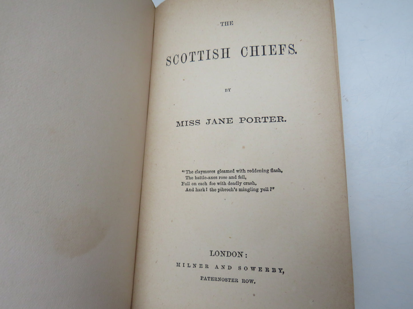 The Scottish Chiefs By Miss Jane Porter Illustrated