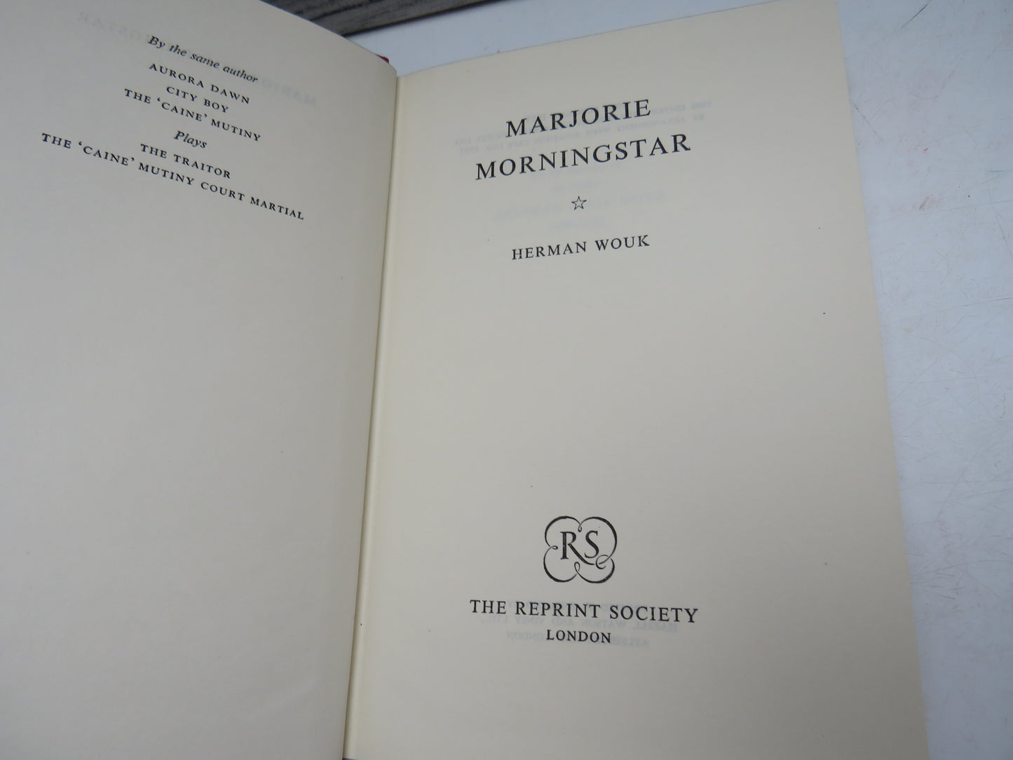 Marjorie Morningstar By Herman Wouk 1957